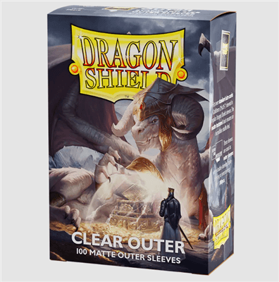 98815_0 Dragon Shield Standard Size Outer Sleeves - Matte Clear (100 Sleeves)