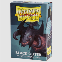 98816_0 Dragon Shield Standard size Outer Sleeves - Matte Black (100 Sleeves)